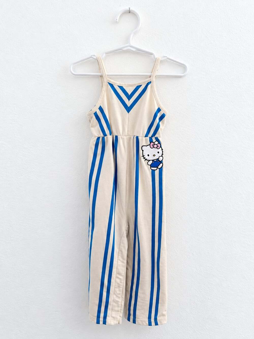 Hello Kitty Grayson Mini Jumpsuit Size 3T Blue Cream Striped